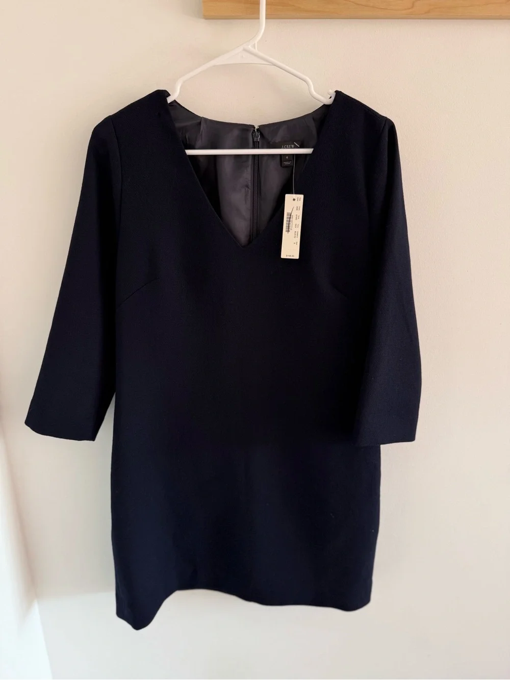 J. Crew Wool Crepe V-Neck Shift Dress - 6 NWT - Picture 2 of 8